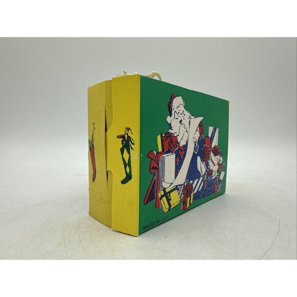 Vintage Christmas Candy Gift Box Container Cardboard Paper Holiday Ornament - Picture 4 of 14